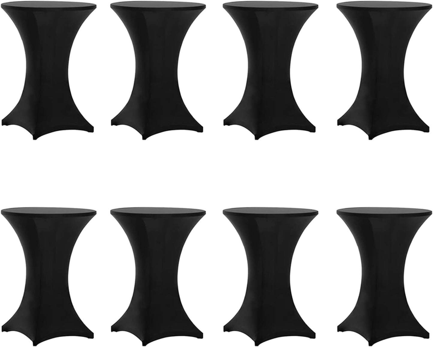 Tina's Black Highboy Spandex Table Covers - Set of 8