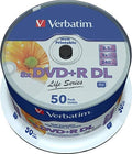 Verbatim Inkjet Hub Printable DVD+R DL Spindle Pack of 50 - Reliable