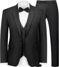 Men's 3-Piece Slim Fit Suit for Men Single Button Blazer Vest Pants