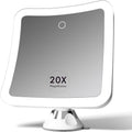 20x Magnifying Makeup Mirror with LED Lights - Rechargeable 7in Travel