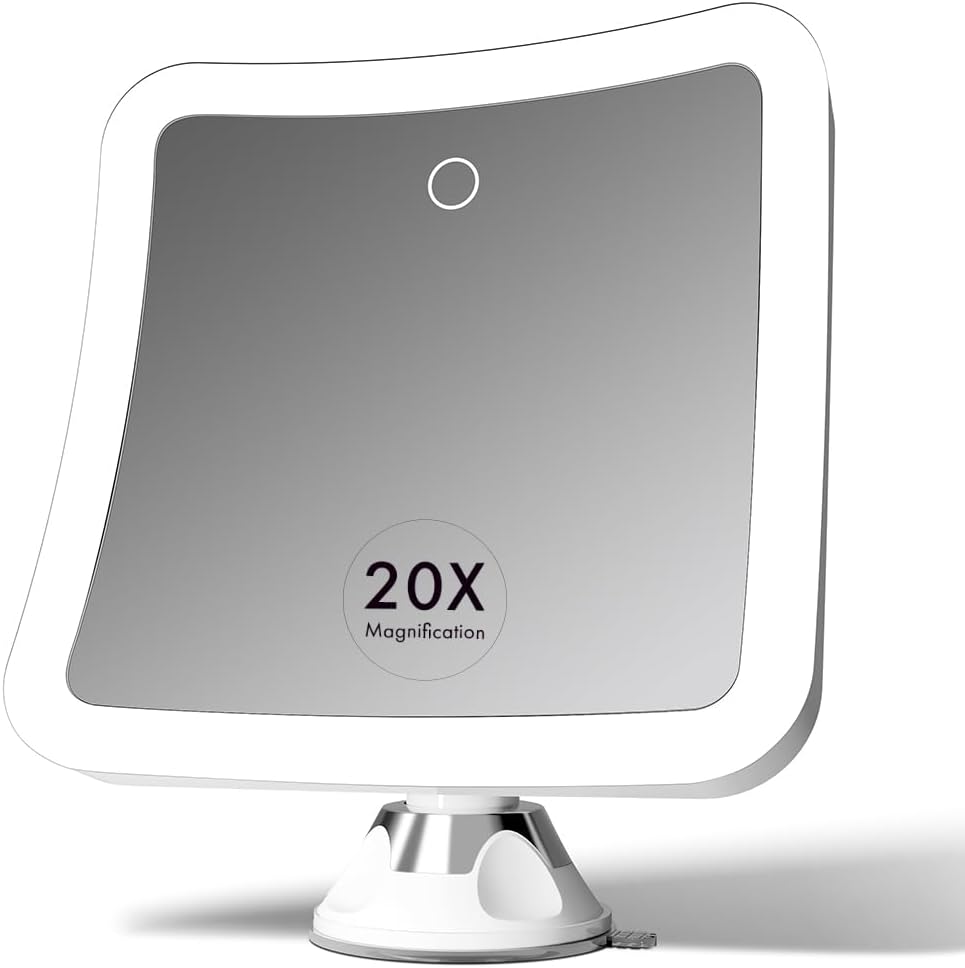 20x Magnifying Makeup Mirror with LED Lights for Travel Use