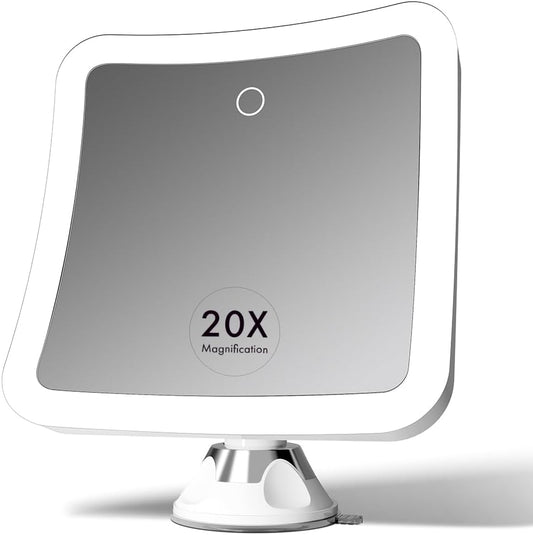 20x Magnifying Makeup Mirror with LED Lights for Travel Use