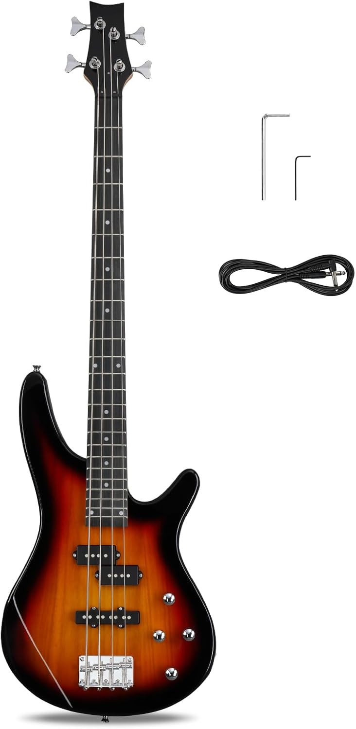 Ktaxon 4 String Electric Bass Guitar for Beginners - Sunset