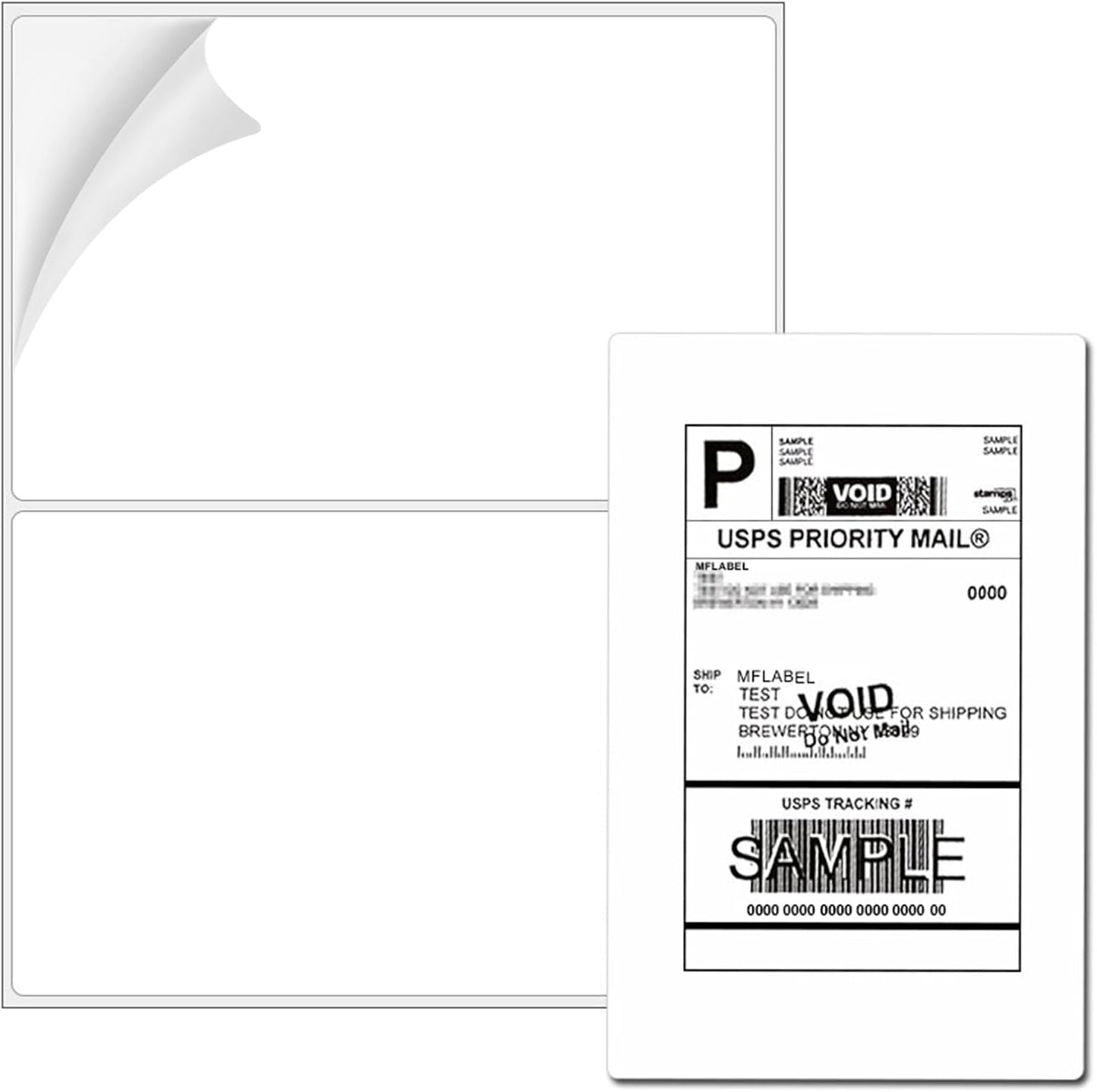 Coopaty Half Sheet Shipping Labels for Easy Mailing and Printing