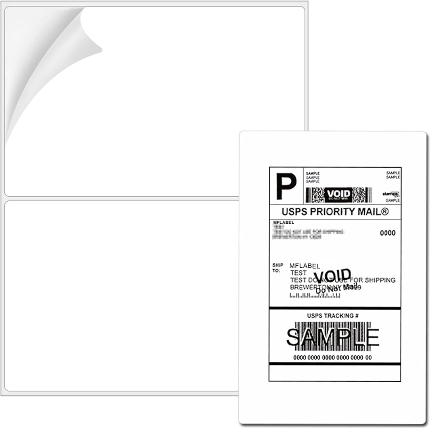 Coopaty Half Sheet Shipping Labels for Easy Mailing and Printing