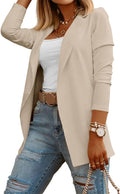 Womens Long Sleeve Knit Blazer - Stretchy Open Front Work Jacket