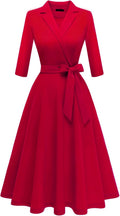 V-Neck Formal Fit and Flare Dress for Wedding Guests - Comfortable