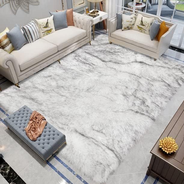 Latepis Large Faux Sheep Skin Fur Rug 6.7x10 for Home Decor