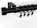 Heavy Duty 1 Inch Curtain Rod Set - Black, 64 in