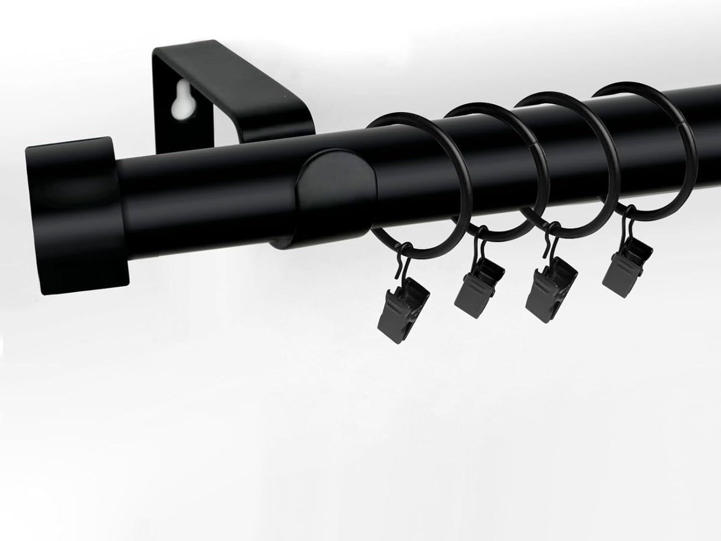 Heavy Duty 1 Inch Curtain Rod Set - Black, 64 in