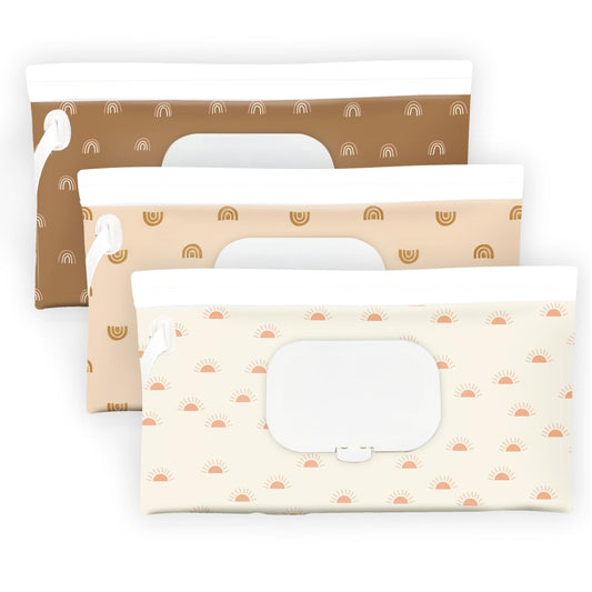 3-Pack Travel Wipe Holder, Bohemian Design