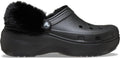 Crocs Womens Classic Lined Platform Clogs - Warm, Cushioned 1.6in