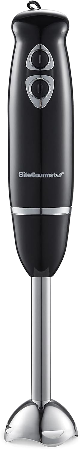 Elite Gourmet 500W Hand Blender - Blend Smoothies & Soups Effortlessly!