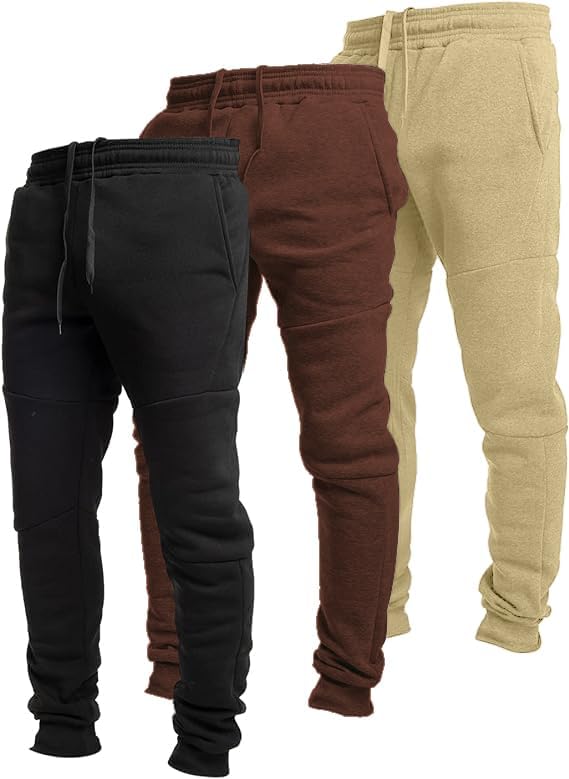 Ultra Performance Joggers for Men with Zipper Pockets - 3 Pack