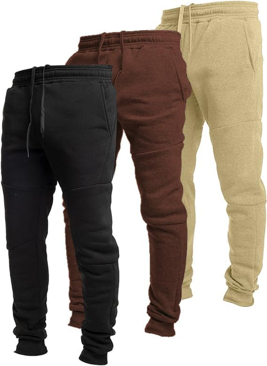 Ultra Performance Joggers for Men with Zipper Pockets - 3 Pack