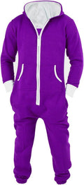 Mens Jumpsuit Non Footed Pajama One Piece with Hood - Cozy Fleece