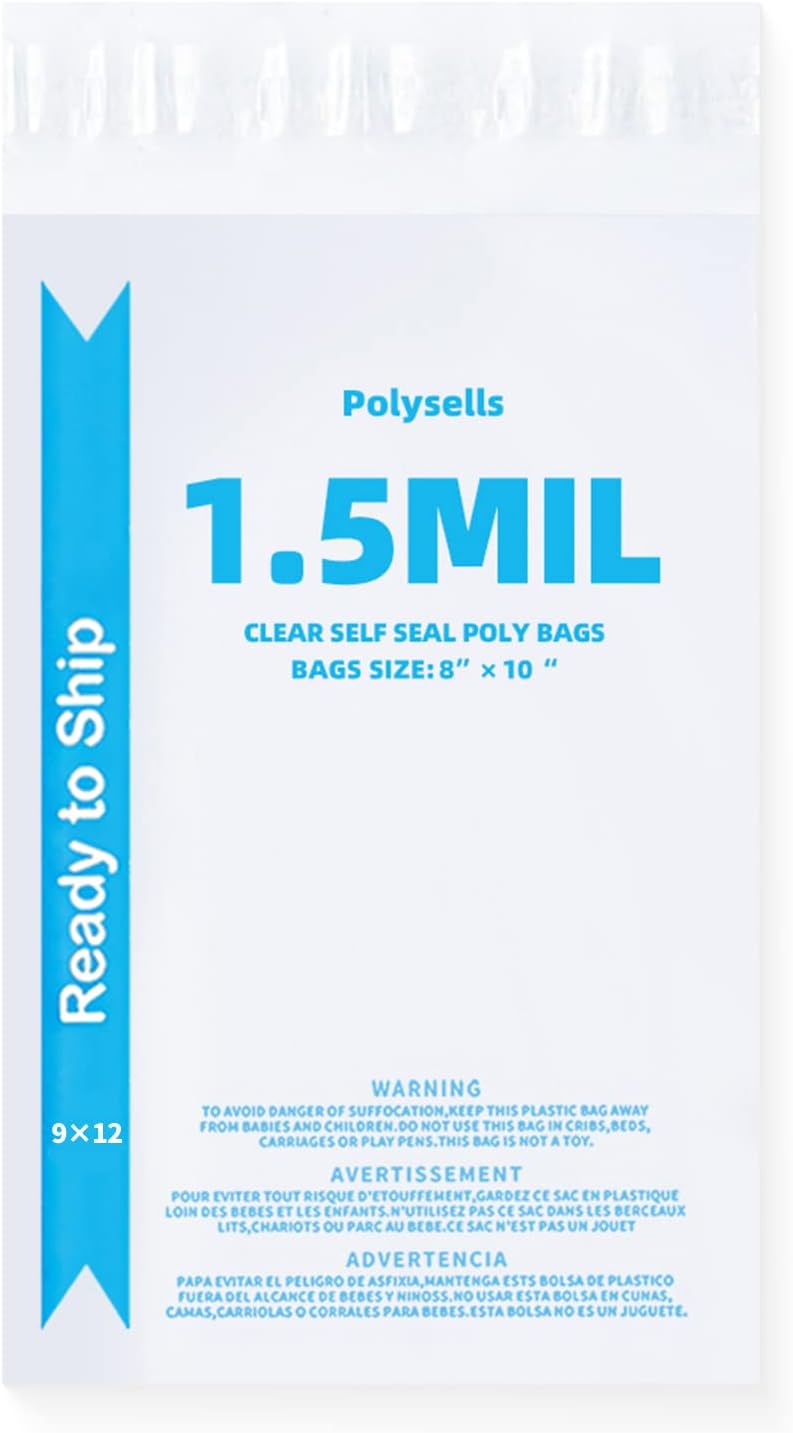 POLYSELLS Strong Self Seal Clear Poly Bags for Shipping Needs