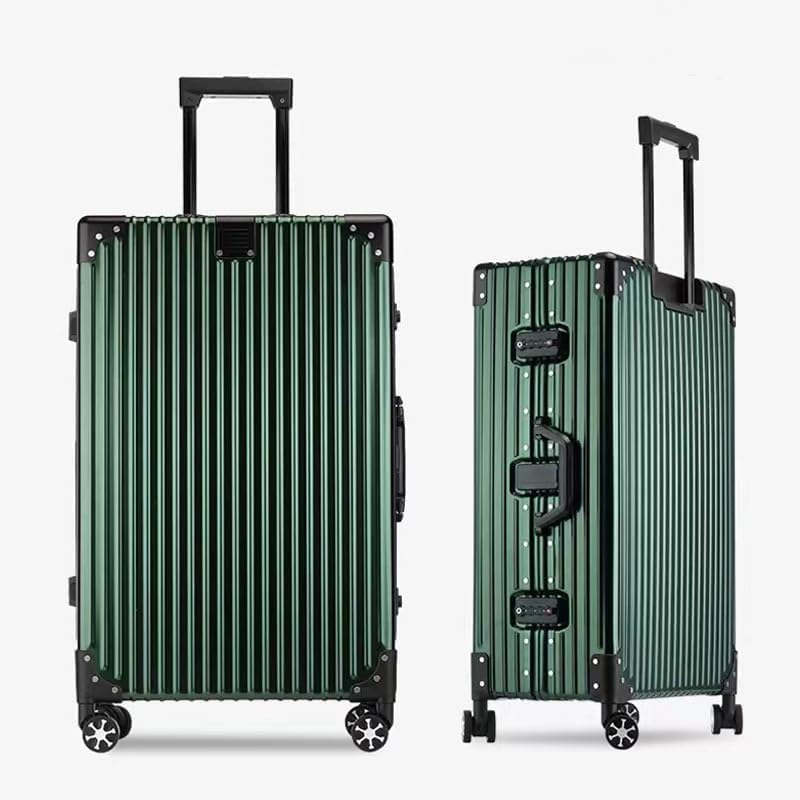 28 Inch Aluminum Checked Luggage with Spinner Wheels for Travel
