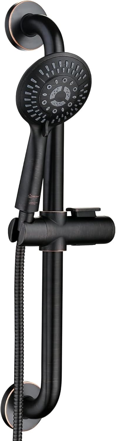 BRIGHT SHOWERS Slide Bar Shower Set with Handheld Head