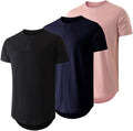 JMIERR Mens 3 Pack Cotton Hipster Longline Crewneck (Style WBTQ)