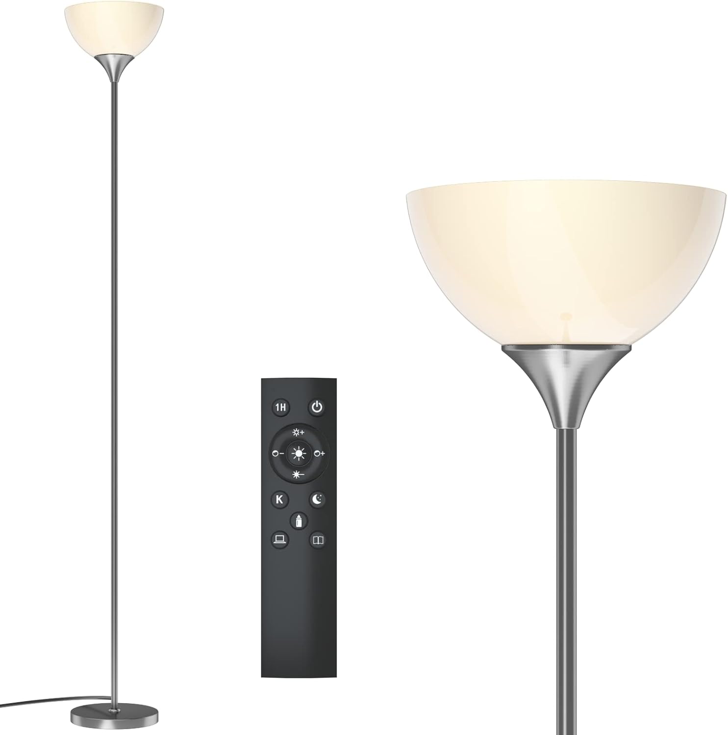 PESRAE Floor Lamp with Remote Control and 4 Color Temperatures