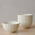 WENSHUO Flower-Shaped Daisy Bowl Set, 5.5in 17oz Matte Creme - Pack