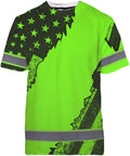 High Visibility US Flag Reflective Safety Hoodie for Workers - Custom