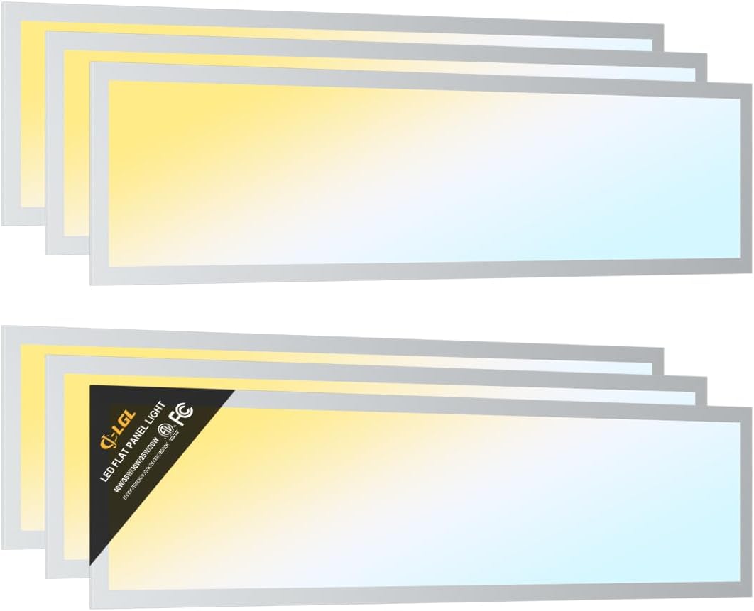 1x4 LED Flat Panel Light for Office Kitchen - Dimmable Options