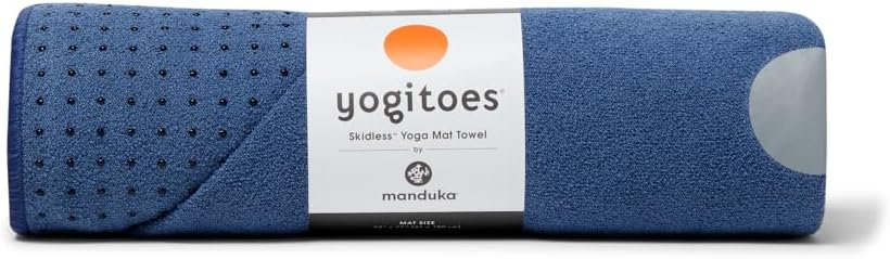 Manduka Yogitoes Towel - Non Slip Microfiber for Hot Yoga, 71 Inch, Moon