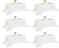 6 Pack White Table Cloth 90 x 156 in Rectangular Tablecloths - Wrinkle