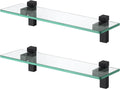 KES Glass Shelves for Bathroom 2 Pack, 16 in Tempered Glass - Space