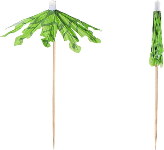 200PCS Colorful Cocktail Umbrellas, Party Picks - Vibrant Green