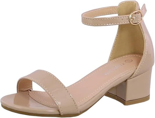 Lucky Top Girls Dress Sandal with Low Heel and Ankle Strap