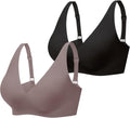 Deep V Bras for Women No Underwire Seamless Plunge Bra - Supportive