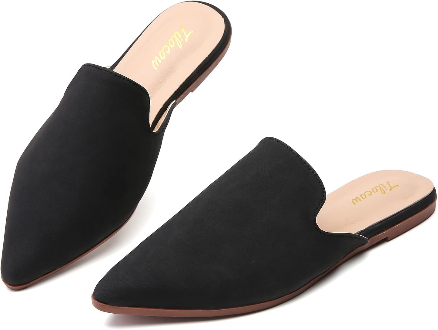 Tilocow Mules for Women: Comfortable Pointed Toe Backless Loafers