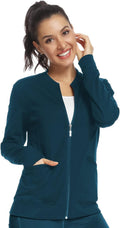 JEYONG Women's Zip Front Warm-Up Jacket - Slim, Lightweight Layer
