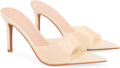 Women Clear Pointed Open Toe Stiletto Heel Slide Sandals - Transparent