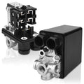 4-Way Air Compressor Pressure Switch - 90-120 PSI Replacement Part for Air Compressor - 110V-240V Compatible