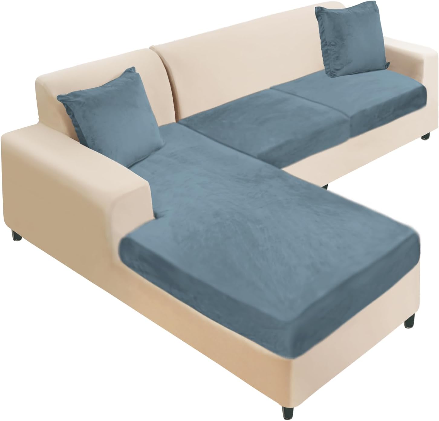 NAISI Sectional Couch Cover for L Shape Soft Stretch Sofa