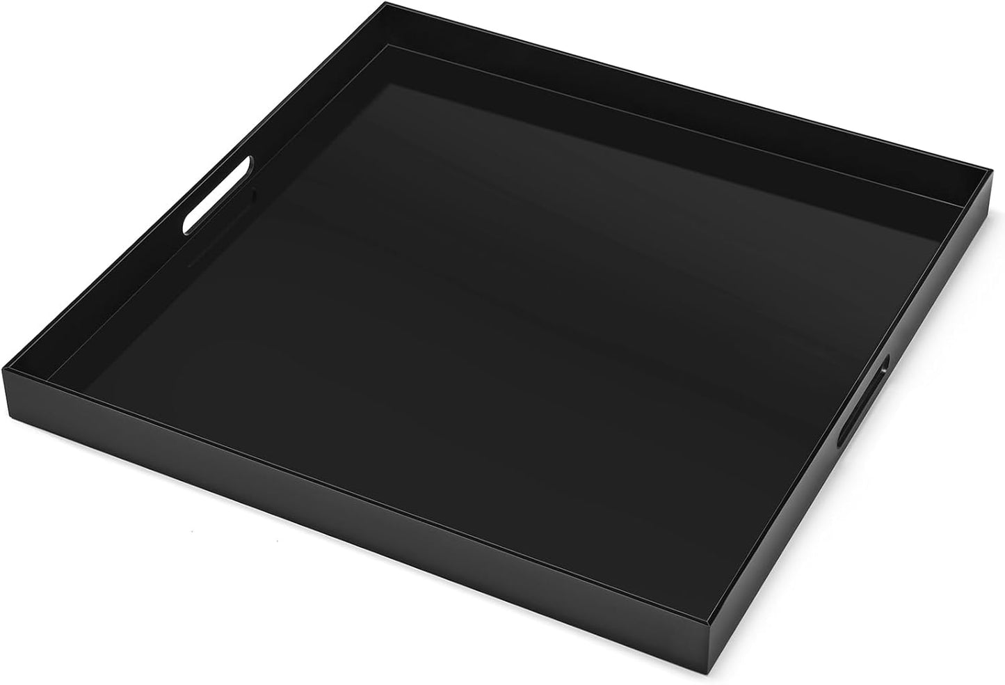 Oversized Black Acrylic Ottoman Tray for Stylish Serving Needs