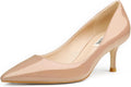 JOY IN LOVE Women's Pointed Toe Kitten Heels - Comfortable Everyday
