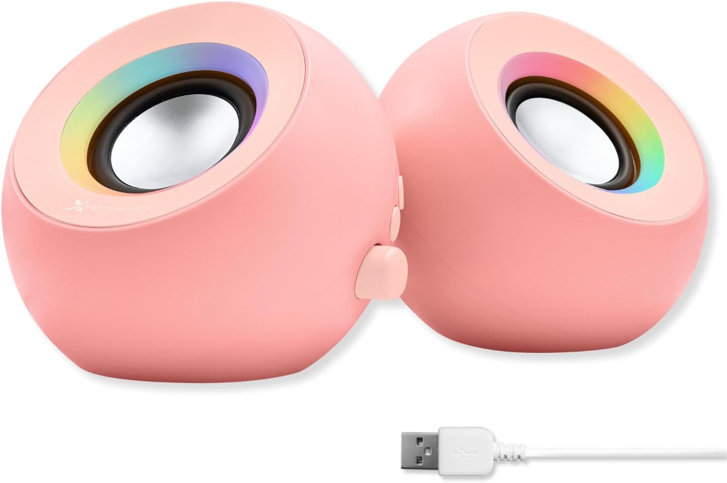 X9 Performance Pink Computer Speakers with RGB Lighting and AUX