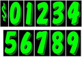 EZ Line Vinyl Decals Chartreuse Large Number Stickers - Dealer Pro