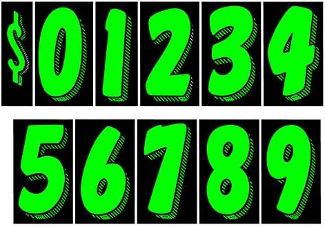 EZ Line Vinyl Decals for Cars - Chartreuse Large Number Stickers
