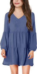 Imily Bela Girls Casual Tunic Dresses for School and Parties