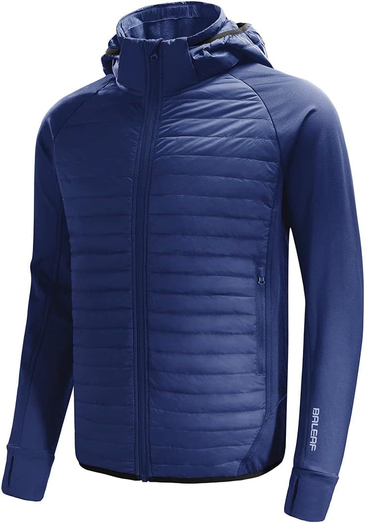 Baleaf Men's Running Jacket: Lightweight Warm Up Puffer Coat
