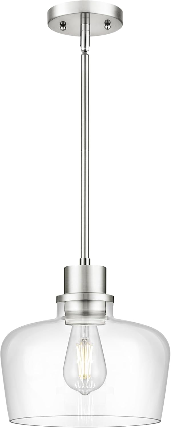Emak 10 Inch Brushed Nickel Pendant Light for Modern Spaces
