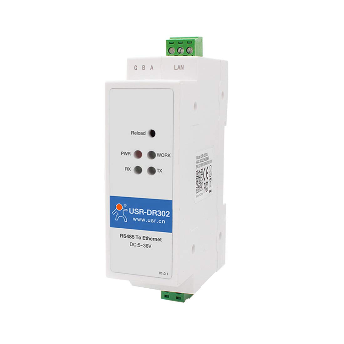 USR-DR302 Din-Rail RS485 to Ethernet Converter for Seamless Data