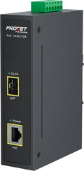 PROCET 30W SFP Fiber PoE Injector DIN Rail - Industrial PoE