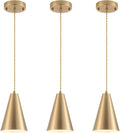 Gold Pendant Lights Kitchen Island 3 Pack - Modern Farmhouse Brass